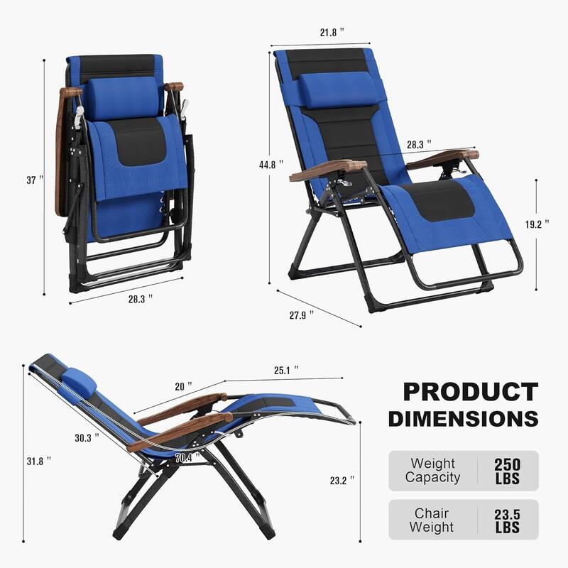 PURPLE LEAF Patio Chaise Lounge Outdoor Beach Pool Sunbathing Lawn Lounger Recliner Chair