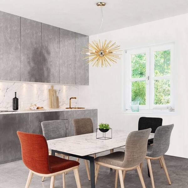 Shop Lorena 6 Light Chrome And Champaign Gold Sputnik Chandelier