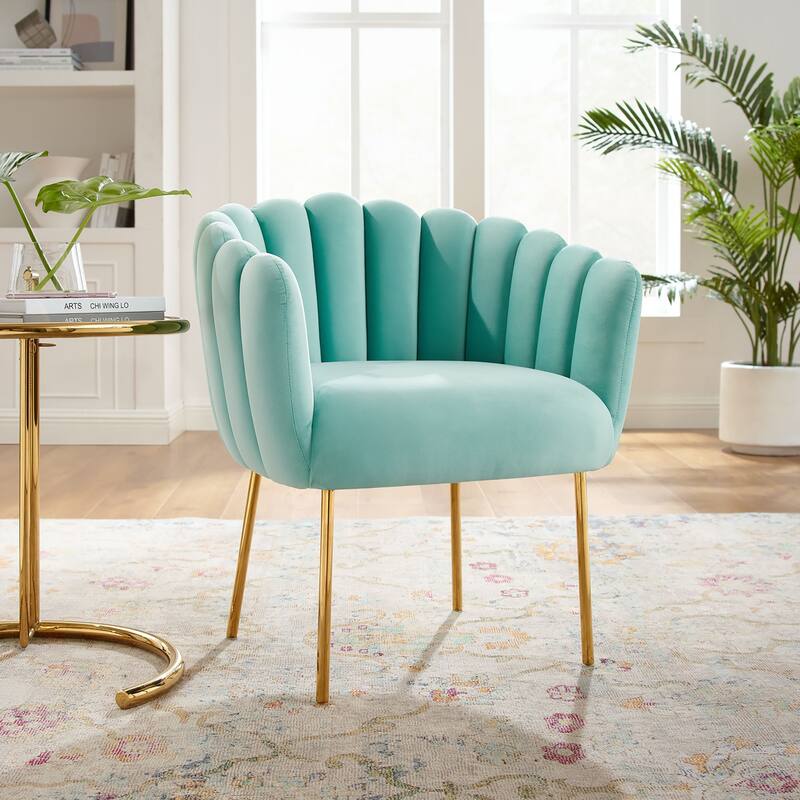 Sanna Channel Tufted Performance Velvet Armchair - Mint