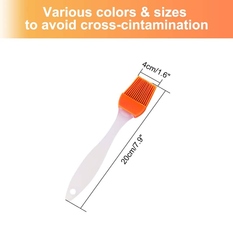 2pcs Flexible Silicone Brush Heat Resistant Non-stick Cooking Tool - Orange
