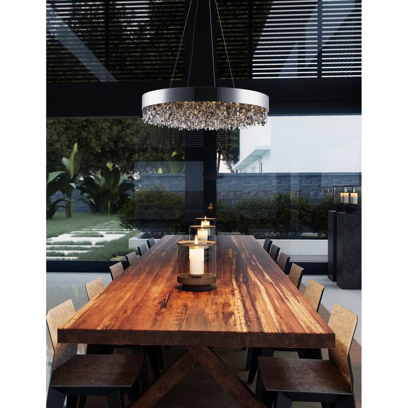 Maxim Mystic 24" Wide LED Crystal Drum Chandelier