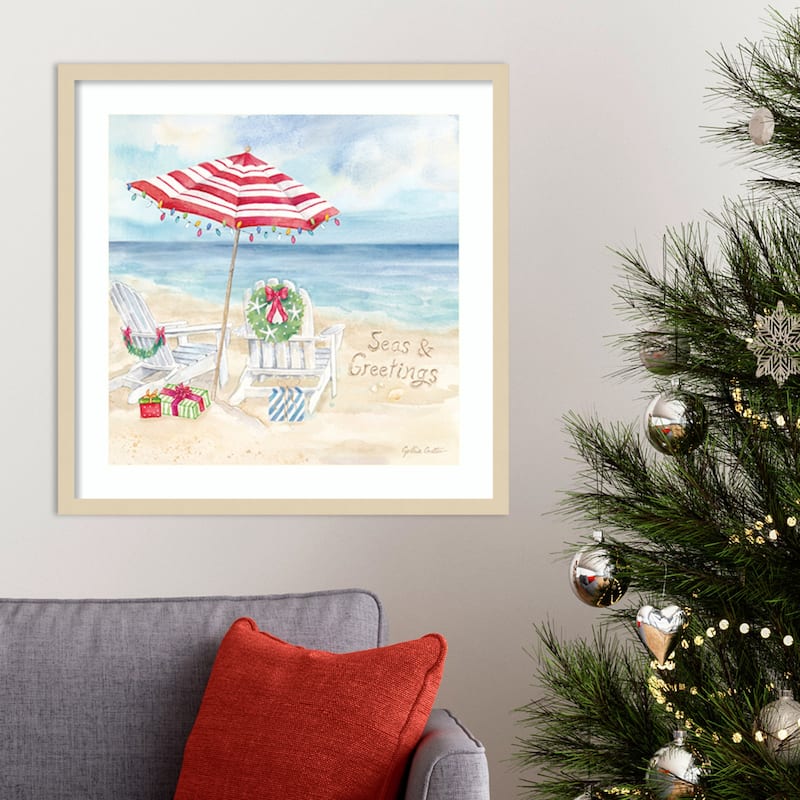 Christmas at the Cape VI by Cynthia Coulter Wood Framed Wall Art Print