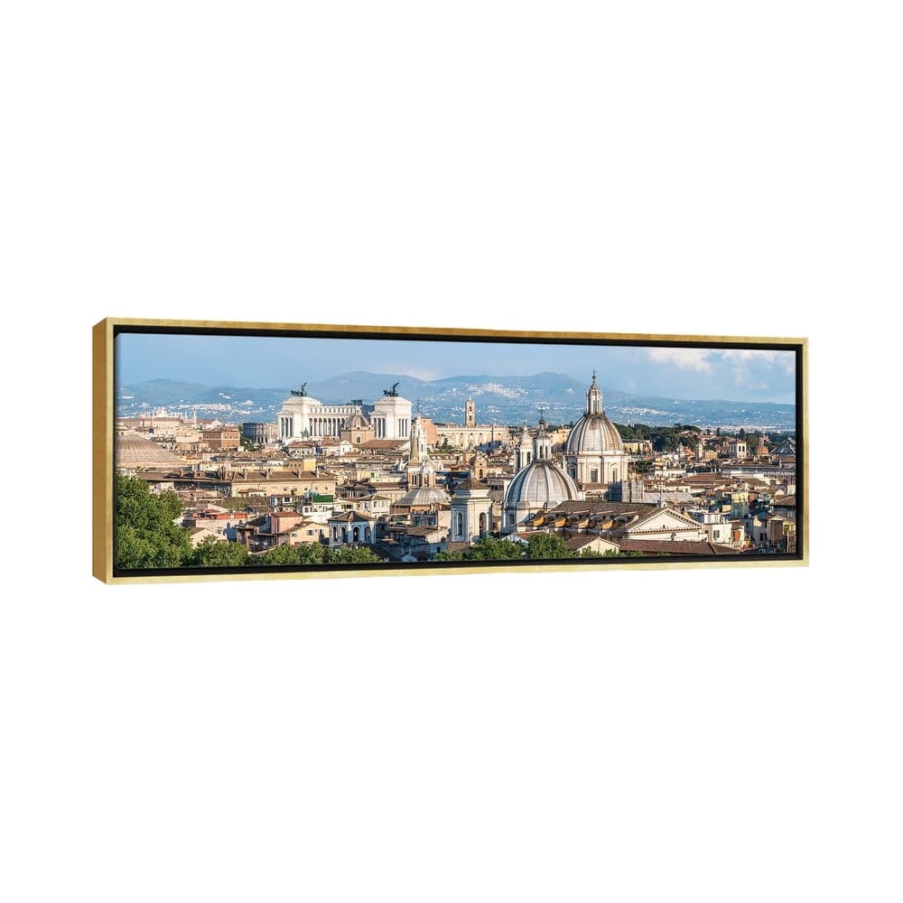 iCanvas "Rome Skyline Panorama With View Of Vatican And Victor Emmanuel II Monument" by Jan Becke Framed Canvas Print