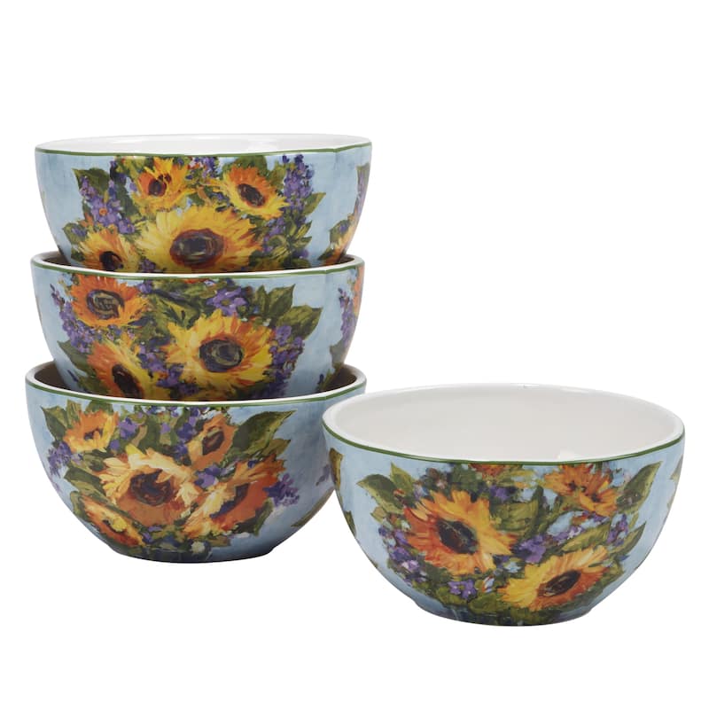 Certified International Sunflower Bouquet 16 Piece Dinnerware Set, Service For 4