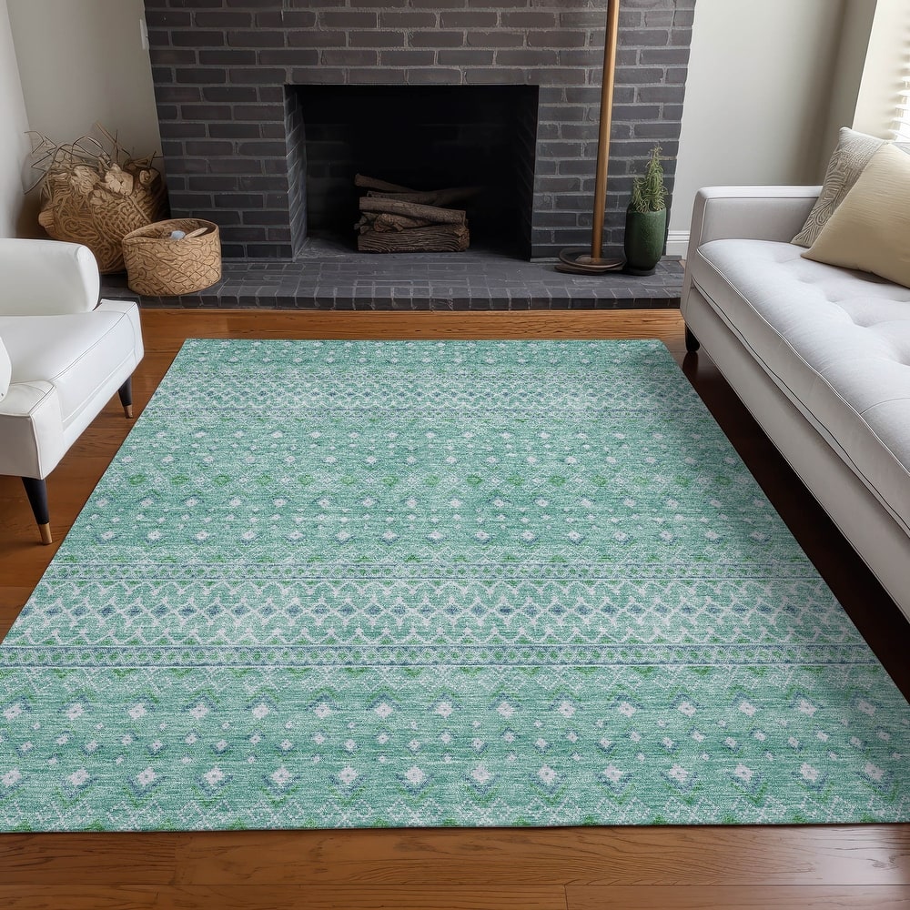Machine Washable Indoor/ Outdoor Chantille Morrocan Boho Rug