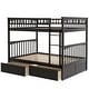 preview thumbnail 82 of 86, Full or Twin Bunk Bed with Safety Guardrail & 2 Storage Drawers, Convertible Beds Wood Slat Support Bunk Bed
