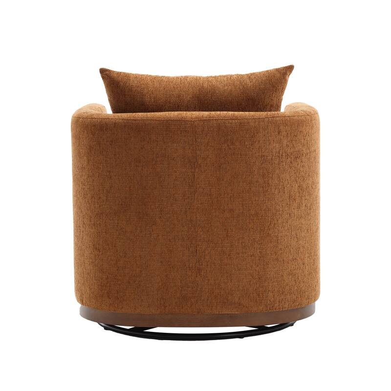 360 Degree Swivel Barrel Chair - Chenille Accent Sofa Chair for Living Room
