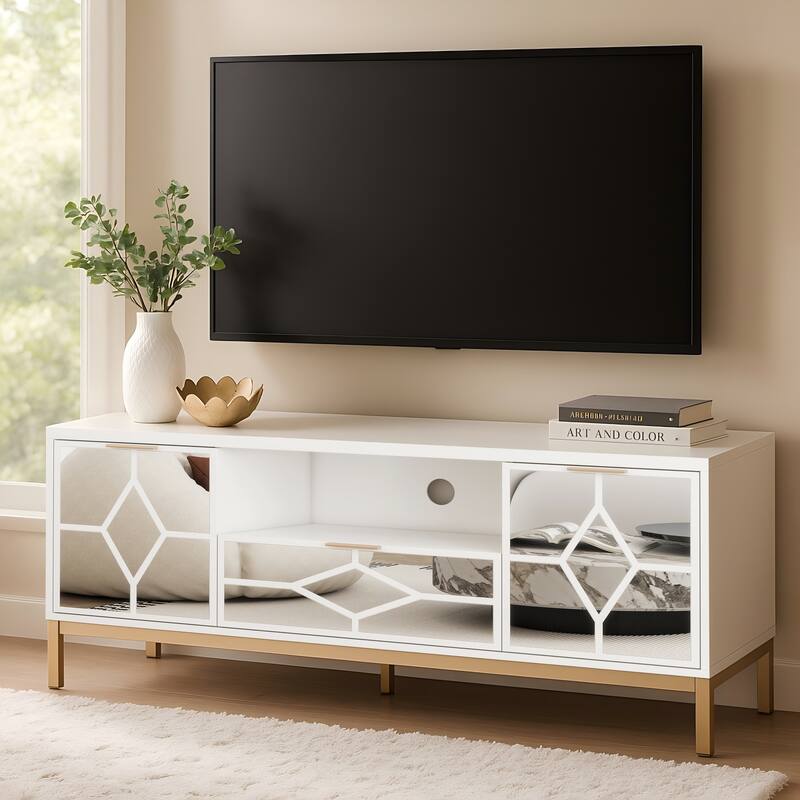 60" Wood Media Console Modern TV Stand