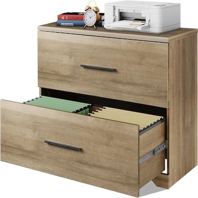 2 Drawer Wood Lateral File Cabinet - 15.75"D x 35.43"W x 29.37"H