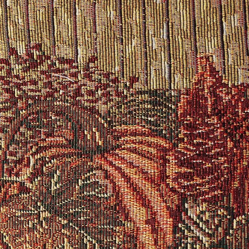 Violet Linen Fall Harvest Thanksgiving Autumn Leaves Sunflowers Fruits Pumpkins Tapestry Pattern Decorative Throw Pillow