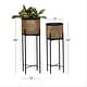 preview thumbnail 5 of 4, Gold and Black Metal Iron Industrial Contemporary Planter Stands (Set of 2) - 11 x 11 x 32Round