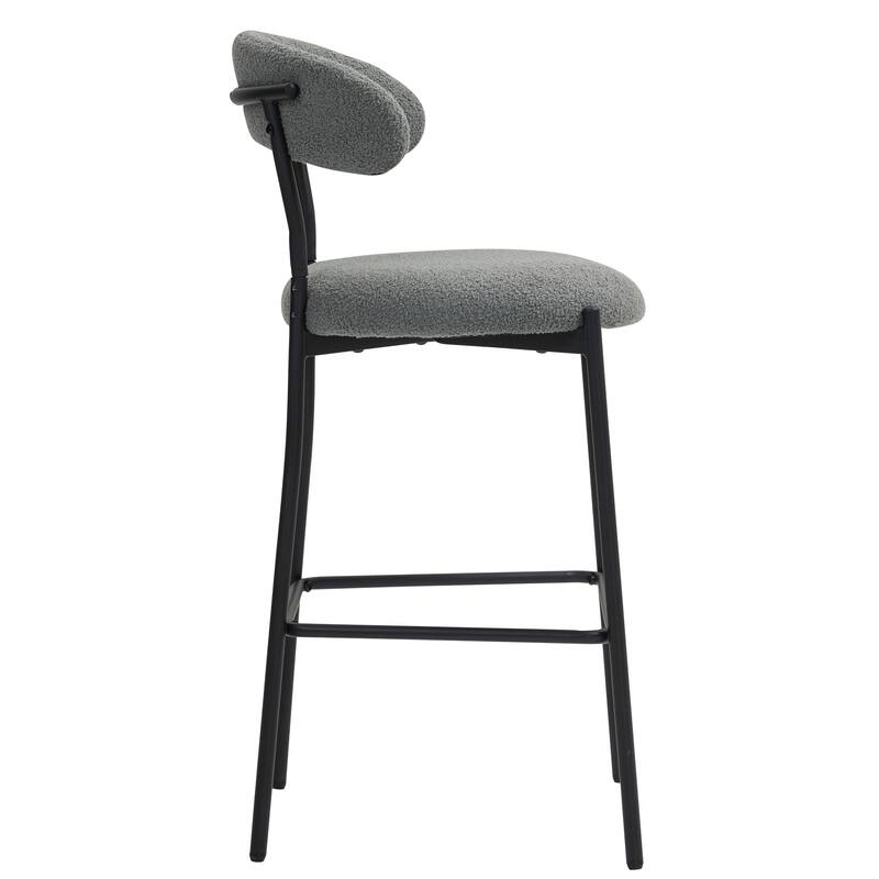 26" Teddy Fabric Bar Stools with Footrest