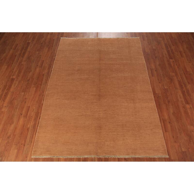 Gabbeh Modern Area Rug Handmade Oriental Orange Wool Carpet - 5'7" x 7'10"