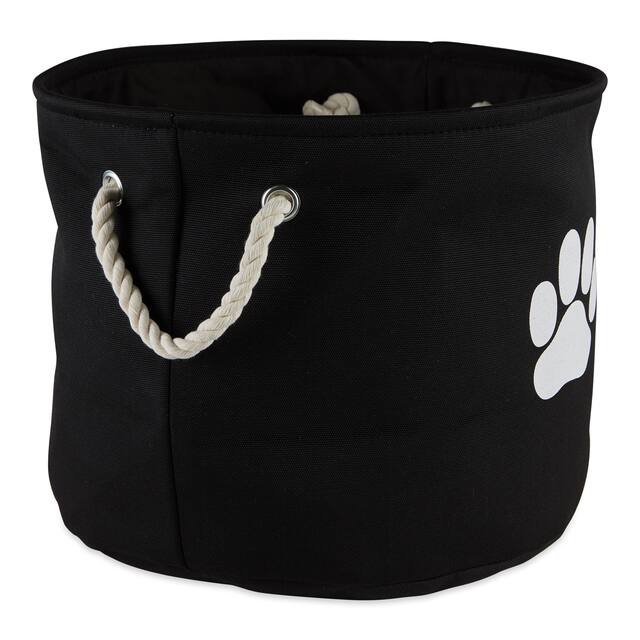 DII Polyester Pet Bin Paw Black Rectangle Large - Small Round Black