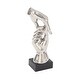 preview thumbnail 2 of 8, Silver Polystone Hands Decorative Sculpture - 5 x 4 x 13
