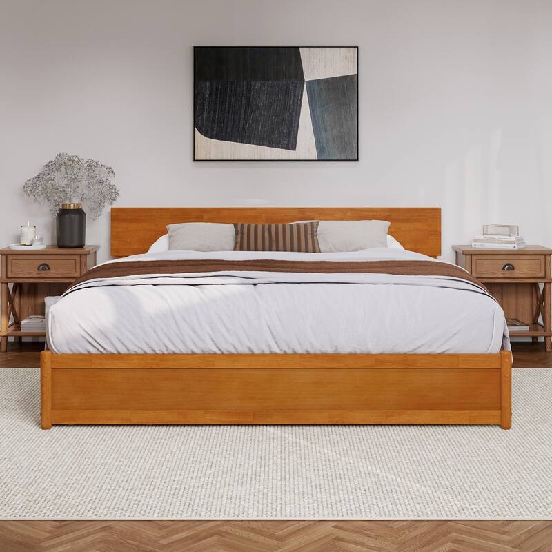 Wesley Platform Bed with Panel Footboard and Storage Drawers