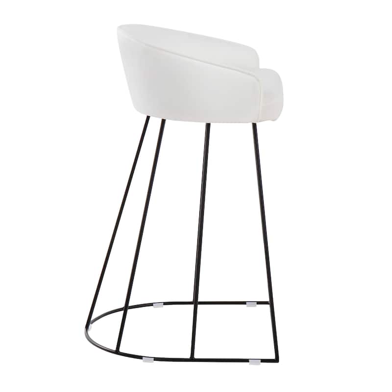 Silver Orchid Haid Velvet Upholstered Counter Stool (Set of 2)
