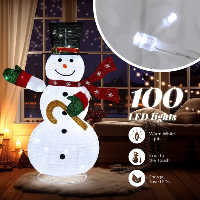 Lighted Pop-Up Snowman Outdoor Christmas Holiday Decoration