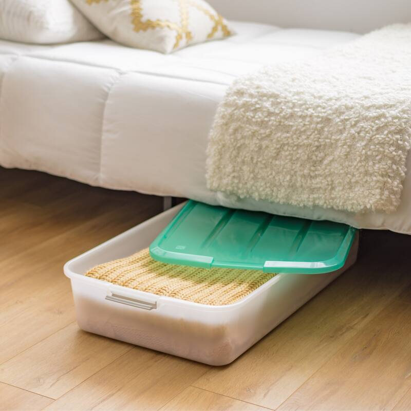 IRIS USA® Underbed Chest 50 Qt Buckle Lid - Clear