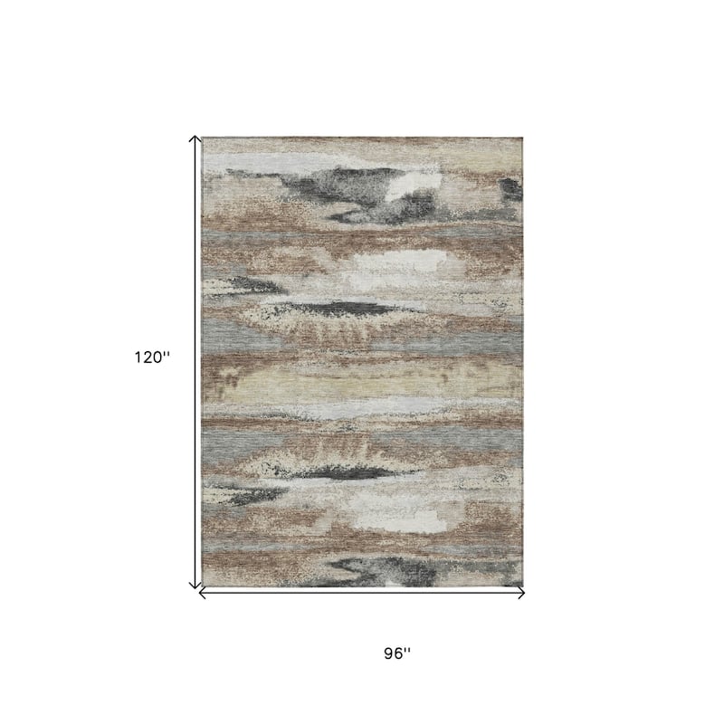 HomeRoots Abstract Transitional Rectangle Outdoor Rug