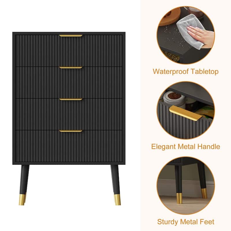 35" Modern 4-Drawer Dresser