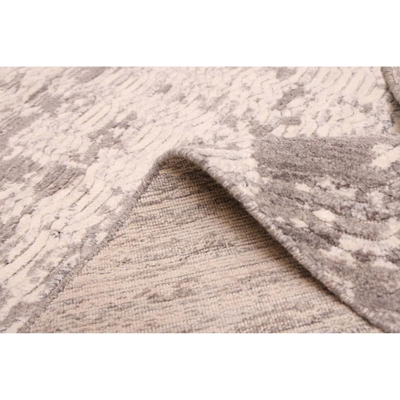 ECARPETGALLERY Hand Loomed Elysian Dark Grey Wool Rug - 9'11 x 9'11