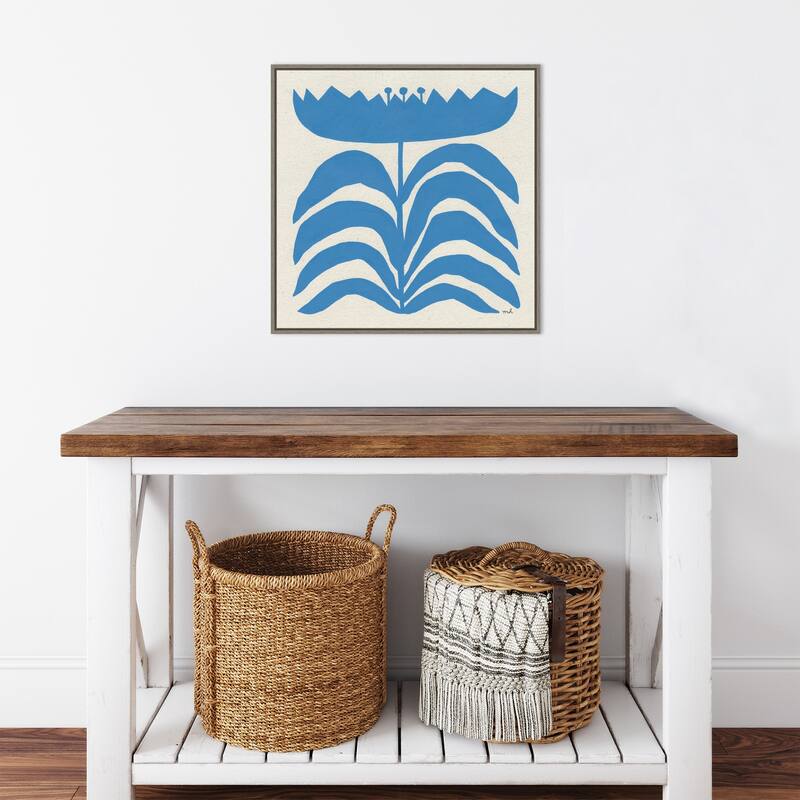 Delighted III Blue by Moira Hershey Framed Canvas Wall Art Print
