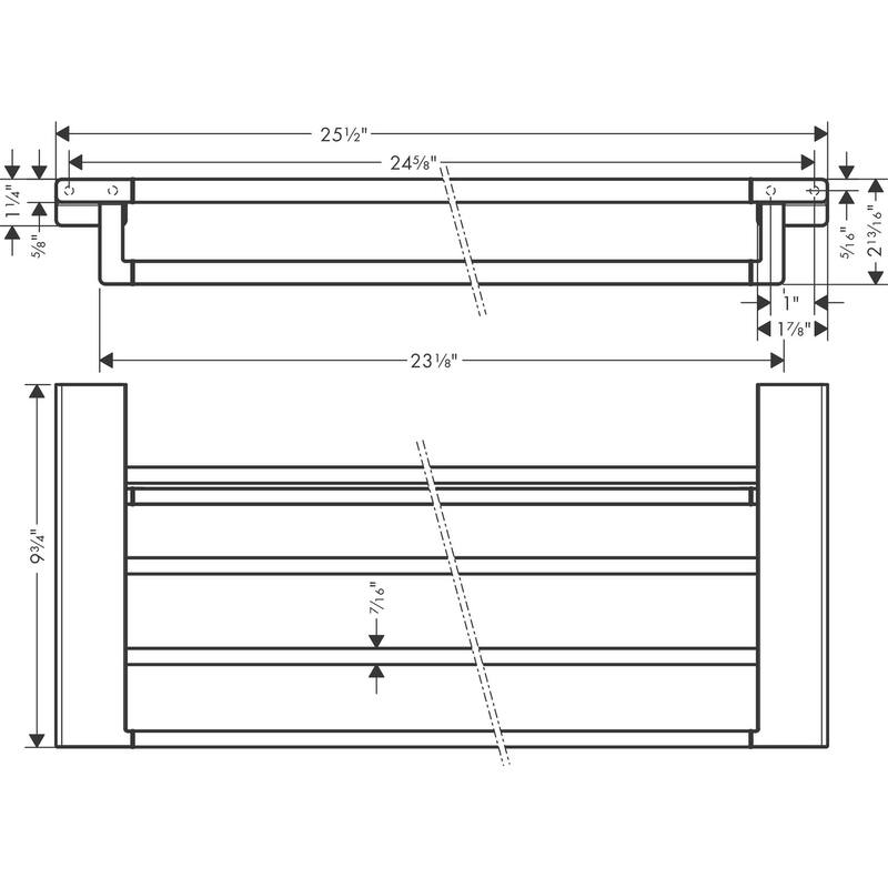 Hansgrohe 41751 AddStoris 26" Metal Towel Rack with Towel Bar