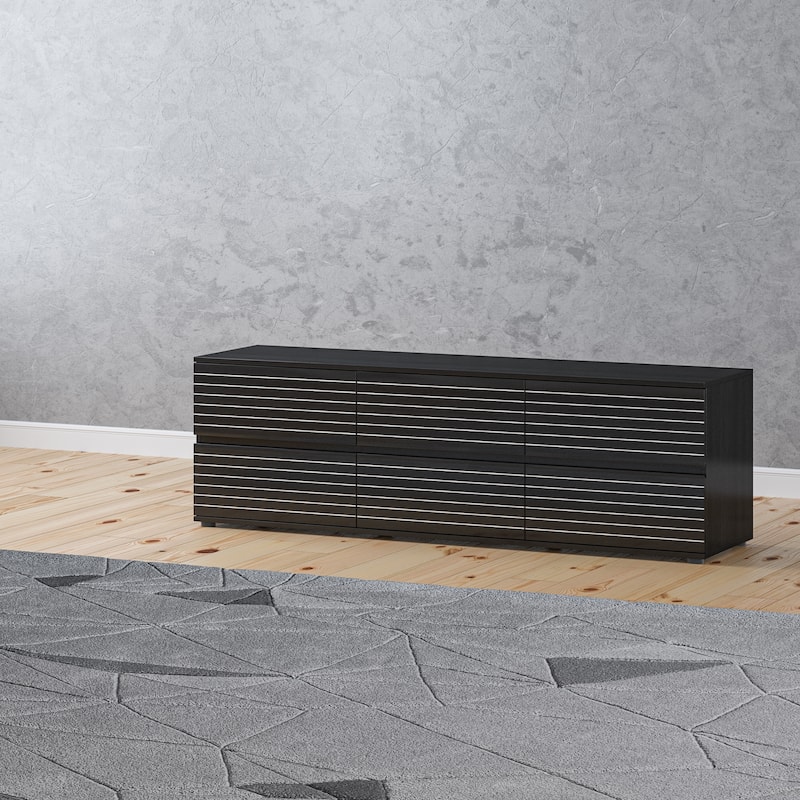63" Multipurpose 6-Drawer Dresser and Television Stand Enertainment