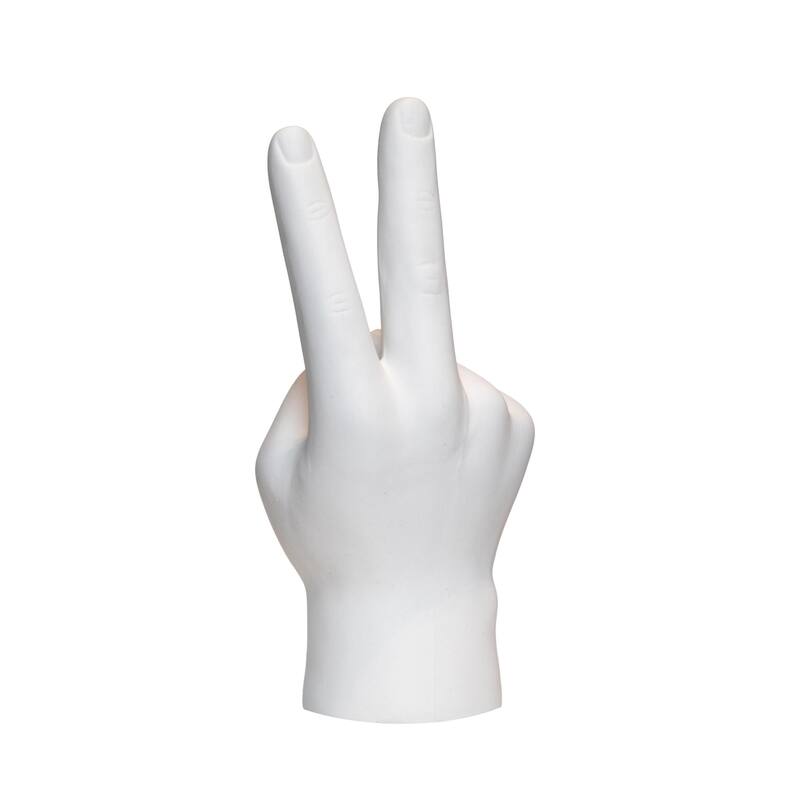 Interior Illusions Plus White Peace Sign Tabletop - 8" tall