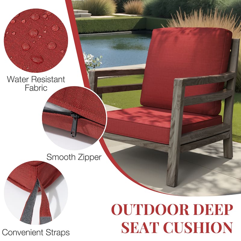 22 x 21 in Patio Premium fabric Outdoor Seat Cushions Set (Seat & Back)