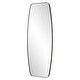 preview thumbnail 4 of 5, Curved Strap Style Dressing Wall Mirror 71.75" Satin Black Finish
