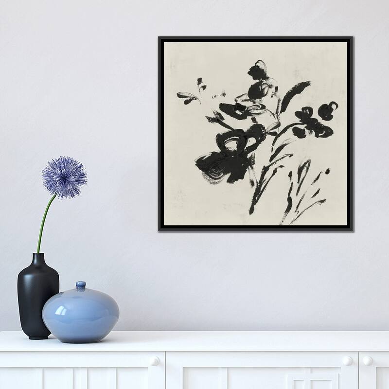 iCanvas "Black Florals II" by Isabelle Z Framed Canvas Print