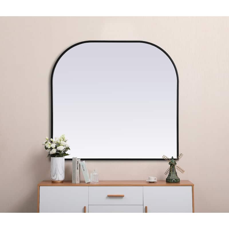 Indigo Home Metal Frame Arch Mirror 36x34 Inch