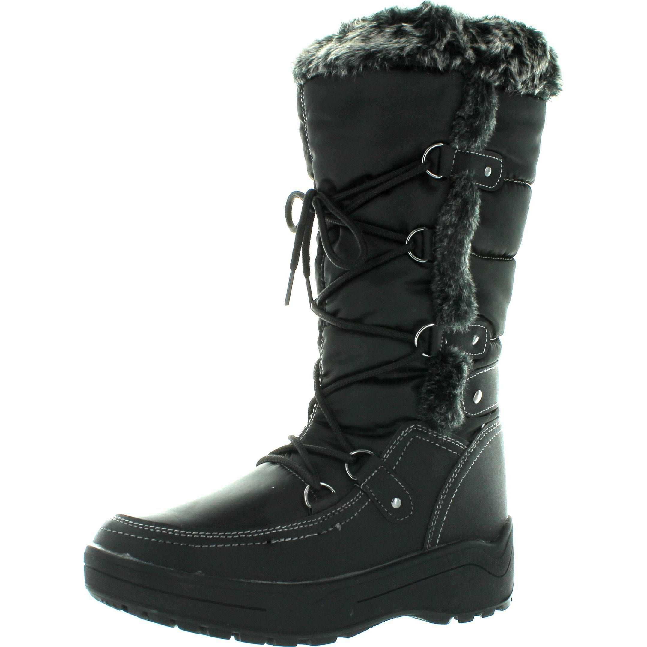 Men's Black Winter Snow Boots Shoes Faux Fur Lined Warm Wide CLF-05 Black-9 Men's Black Winter Snow Boots Shoes Faux Fur Lined Warm Wide CLF-05 Black-9