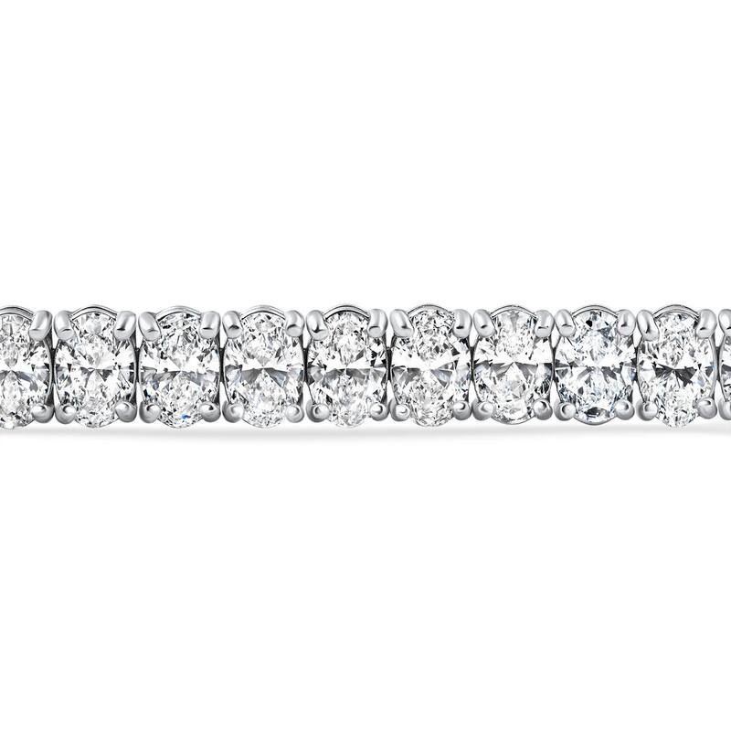 16Ct TW Oval Diamond Tennis Bracelet Gold 7" Lab Grown
