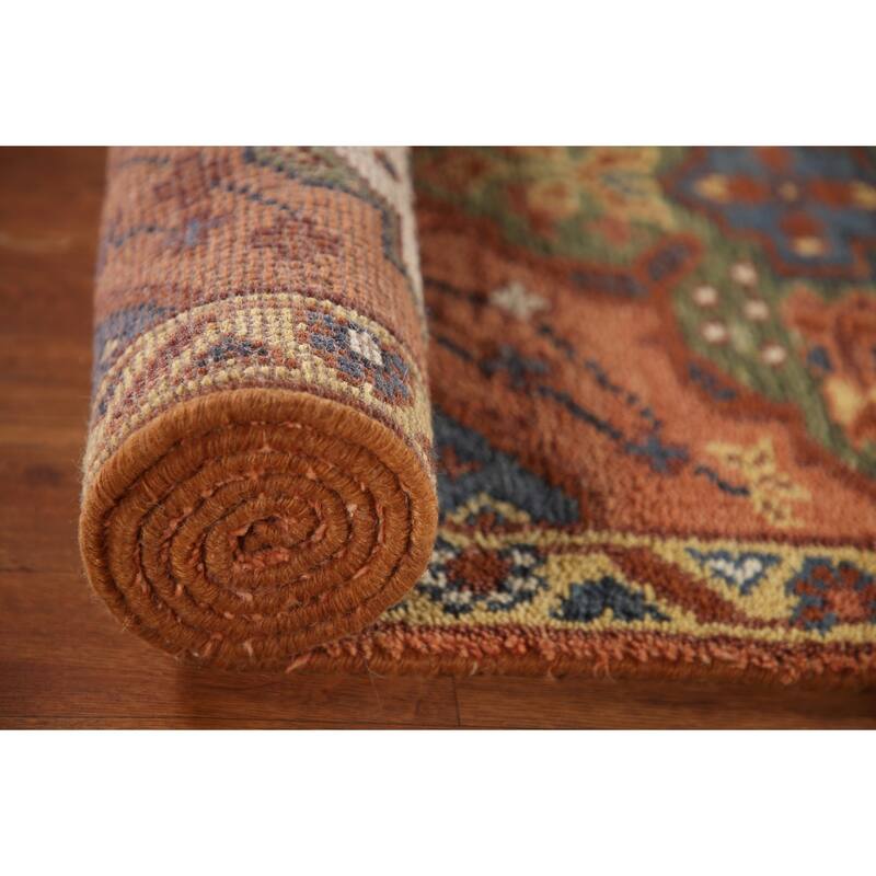 Geometric Kazak Indian Runner Rug Handmade Wool Carpet - 2'6"x 9'10"