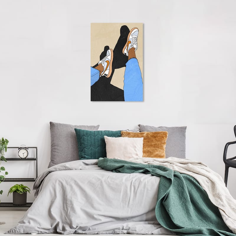 Wynwood Studio Fashion and Glam Ready for You Blue and Modern & Contemporary Wall Art Canvas Print - 36 x 24