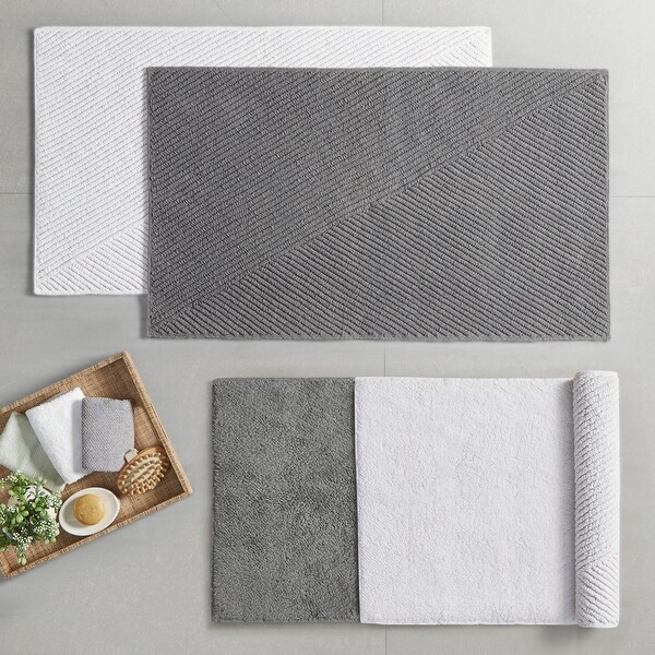 Loft 100-percent Cotton Reversible Antimicrobial Bath Rug by Clean Spaces. Opens flyout.