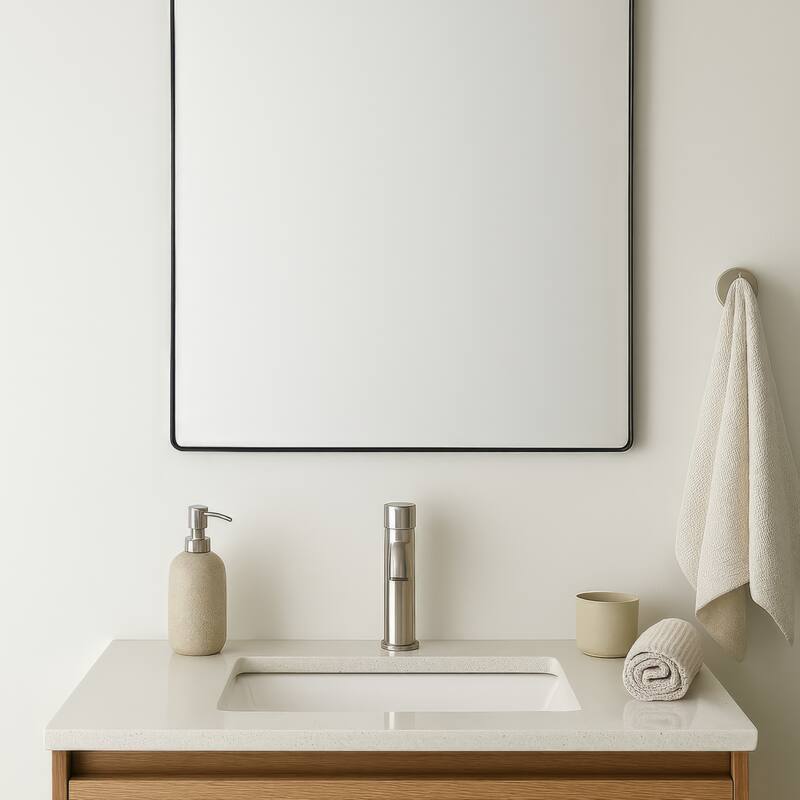 Varaluz Kye Rounded Rectangular Wall Mirror - Polished Nickel - Polished Nickel