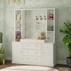 preview thumbnail 5 of 14, Modern White Storage Cabinet with Adjustable Shelves and Drawers, Diaper Changing Table, Bookshelf, and Entryway Organizer