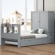 preview thumbnail 2 of 22, Twin Platform Bed with Storage Headboard & Footboard, Pull Out Shelves and Twin Trundle, Grey