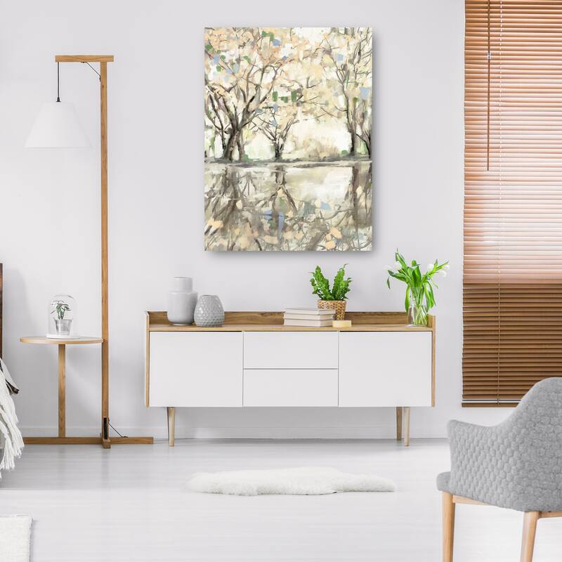 Sage Blossom Reflections By Studio Arts Canvas Art Print