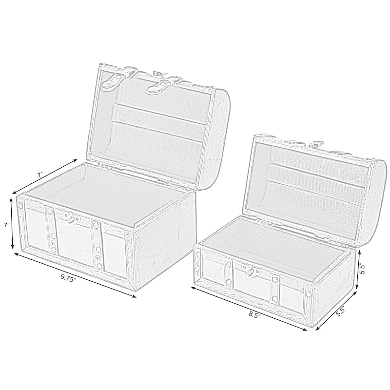 Decorative Leather Treasure Boxes (Set of 2) - brown