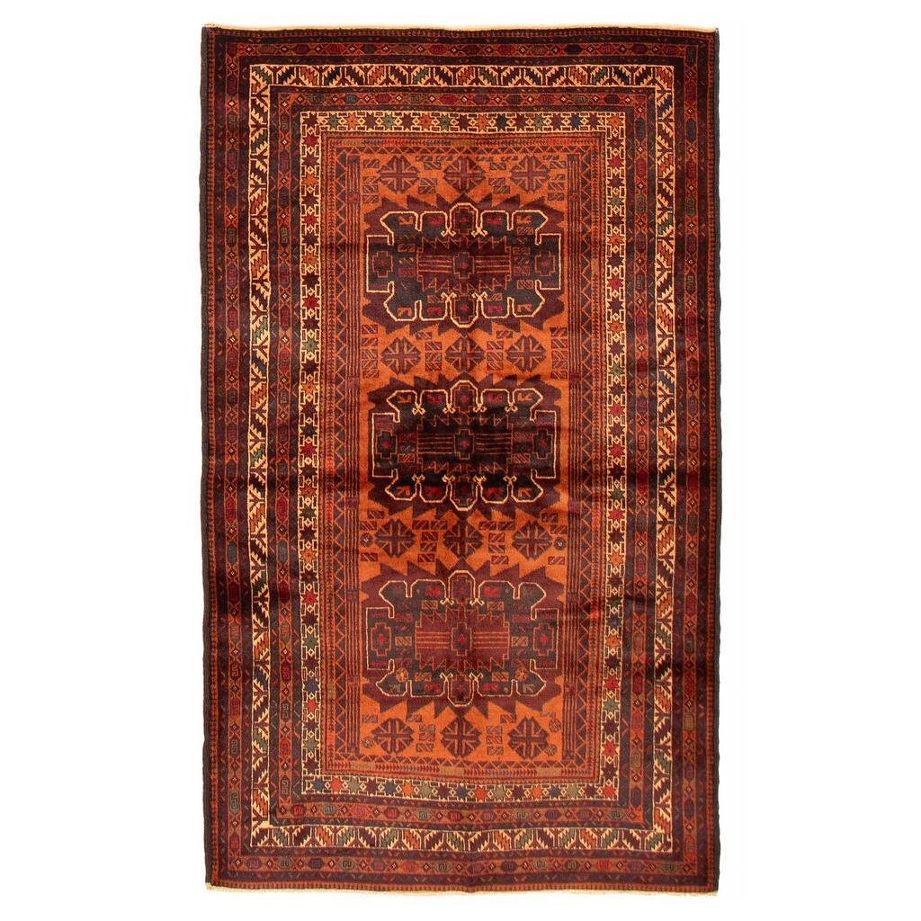 Teimani Burnt Orange Rug 3'11" x 6'10" - 3'11 x 6'10