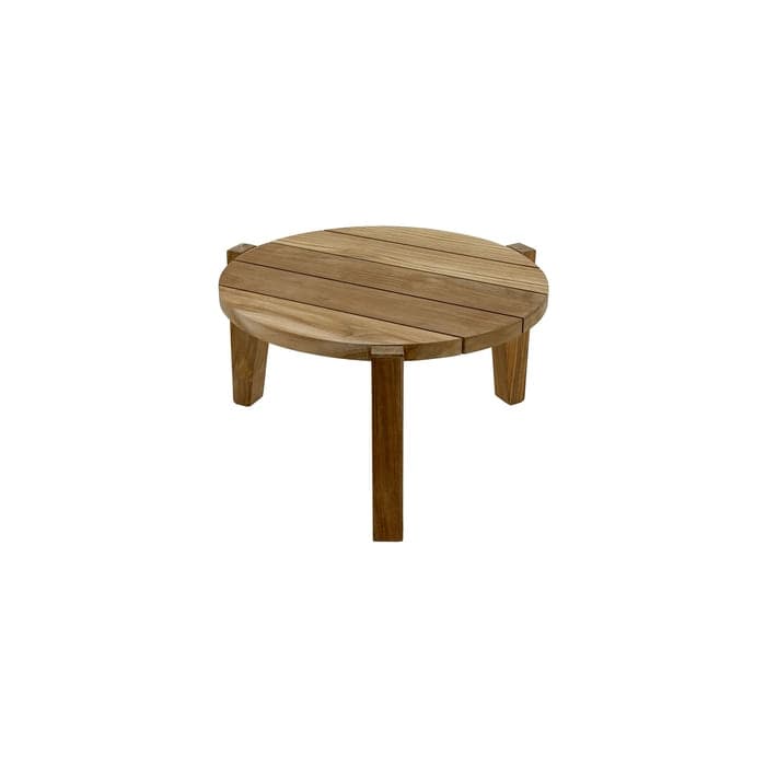Nordic Teak Natural Wood Indoor or Outdoor Circular Coffee Table - 25-33"