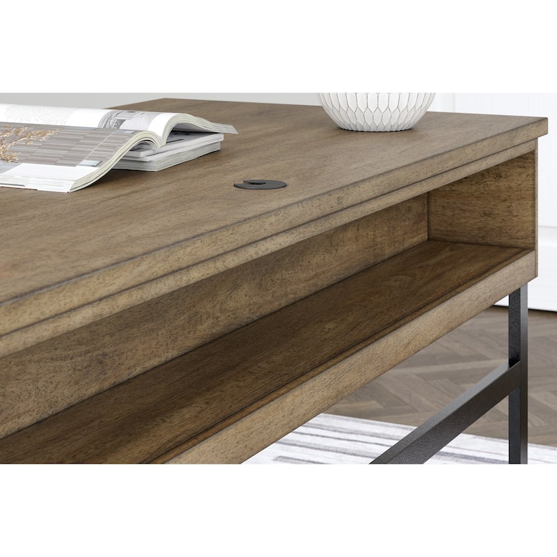 Signature Design by Ashley Montia Light Brown 67" Home Office Desk