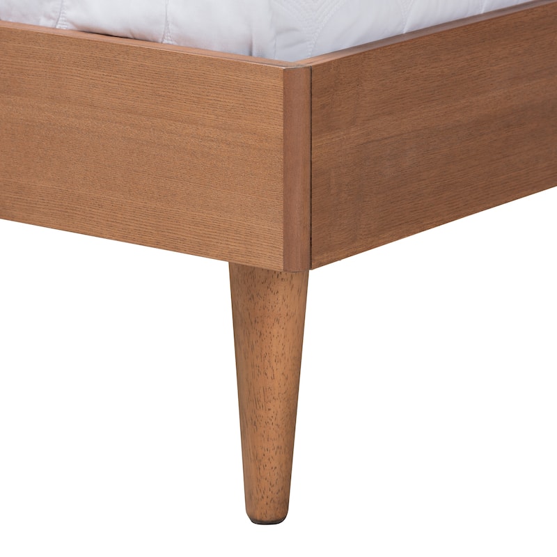 Rina Mid-Century Modern Ash Walnut Finished Wood 3-Piece/ 4-Piece Bedroom Set with Synthetic Rattan(Multiple Bed Sizes)