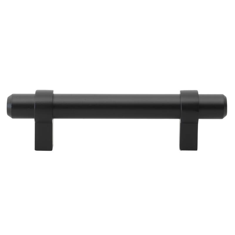 GlideRite 5-Pack 3-inch Center Solid Steel Euro Cabinet Pull Black