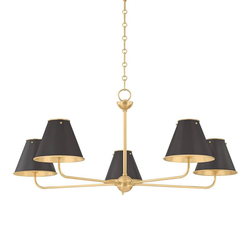 Hudson Valley Lighting MDS2000 Burghley 5 Light 43" Wide Chandelier - Aged Brass / Distressed Bronze